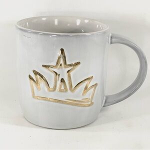 Starbucks 2016 Anniversary Collection Mug 14oz Gold Siren Crown Mermaid Gray